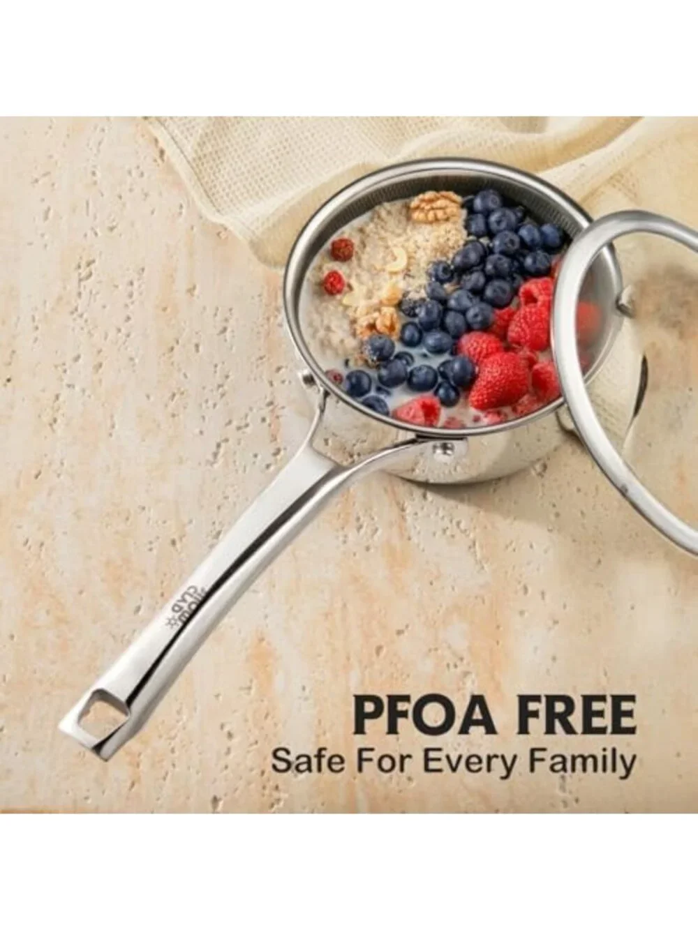 1.5 Quart Nonstick Saucepan with Lid - Hybrid Cooking Essential for Easy Meals